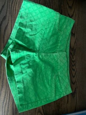 Lilly Pulitzer Bright Green High-Waist Patterned Shorts